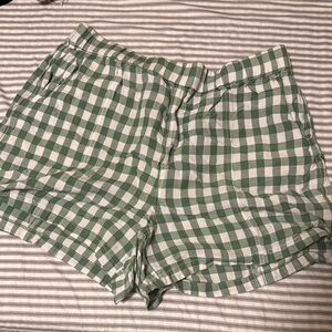 Madewell Green Checkered Women's Shorts